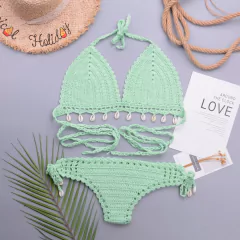 Imagem do Conjunto de Biquíni Concha de Crochê com Corla, Biquíni sexy Cassya.