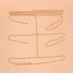 Corrente de Perna com Strass Ajustável, Joia Sexy de Corpo Sil. na internet