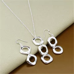 Conjunto de Colar e Pulseira de Prata 925 Rechel.