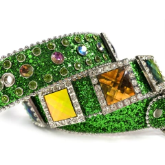 Cinto de Couro Luxo com Strass, Cinto de Strass com Couro de Alta Qualidade, Cinto de Couro com Strass Cravejados na internet