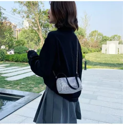 Bolsa Quadrada Brilhante, Bolsa Feminina de Ombro, Bolsa Pequena Estilo Strass. na internet