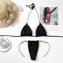 Biquíni Gisa Micro Sexy de Amarrar com Correntes, Moda praia, Biquíni com corrente. - loja online