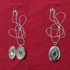 Colar Relicário Oval de Prata 925, Colar Haley de Colocar Foto. na internet