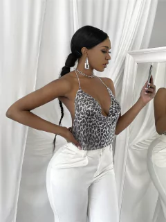 Top Cropped com Lantejoulas Strass Gola V sensual Mary. - comprar online