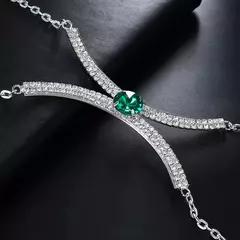 Colar de Corpo Body Chain Blogueira Verão Luxo Cristal Verde Madison. - comprar online