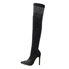 Bota Fashion de Tecido com Stass, Bota estilo Meia calça de Strass, Botas Day. - comprar online