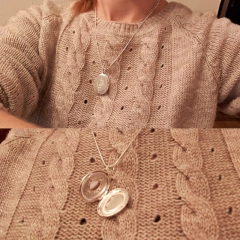 Colar Relicário Oval de Prata 925, Colar Haley de Colocar Foto. - loja online