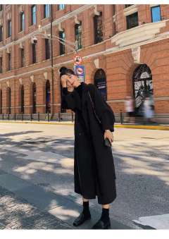 Sobretudo Mega Longo Lã Grossa Moderno e Atual Greice.