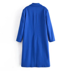 Sobretudo Chic Mega Longo Azul, Casaco Longo Feminino Elegante Lindsay. - loja online