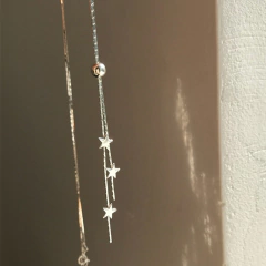 Colar Delicado de Prata 925 com Estrelas, Colar Mollie de Prata com Estrelas. - loja online