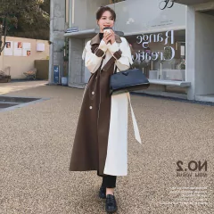 Casaco Bicolor Elegante Longo Amelya.