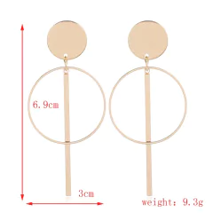 Brinco Melanie Geométrico Longo, Brinco Redondo Nova Tendência. na internet