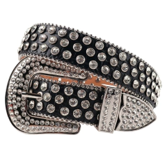 Cinto de Couro Luxo com Strass, Cinto de Strass com Couro de Alta Qualidade, Cinto de Couro com Strass Cravejados - loja online