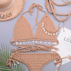 Conjunto de Biquíni Concha de Crochê com Corla, Biquíni sexy Cassya.