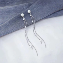 Brinco Longo para Festa Cascata, Brinco Longo Rose. - Clube das Coisas - Tudo para Você ficar mais Linda e Sexy