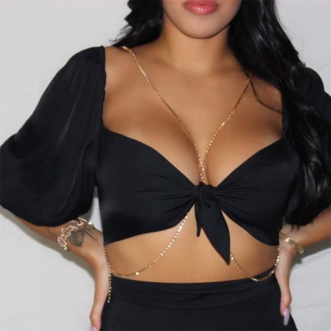 Colar para Corpo Body Chain Sexy Todo em Strass Gay.