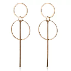 Brinco Melanie Geométrico Longo, Brinco Redondo Nova Tendência. - Clube das Coisas - Tudo para Você ficar mais Linda e Sexy