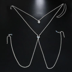 Corrente para Corpo Dupla de Coração com Strass, Jóias Sexy Mindy. na internet