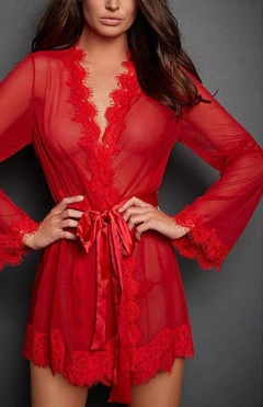 Conjunto de Lingerie Sexy de Renda Aberta, Lingerie Erótica Karine.