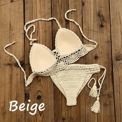 Imagem do Biquíni de crochê, Biquíni sexy, Biquíni Elegante de Crochê, Moda Praia.