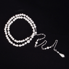 Colar de Pérolas para Decote Costas Nuas, Colar Body Chain Linda.