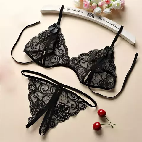 Conjunto de Lingerie Sexy toda em Renda Valentina, Lingerie Erótica. - comprar online