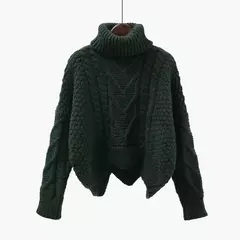 Blusa de Malha Greta com Gola Alta, Coleção de Inverno.