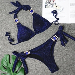 Conjunto de Biquíni sexy com detalhes em Pedrinhas brilhantes, Biquíni com duas peças. na internet