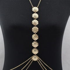 Imagem do Colar para Decote Costas Nuas com Medalhas, Colar Body Chain Lindisei para Costas.