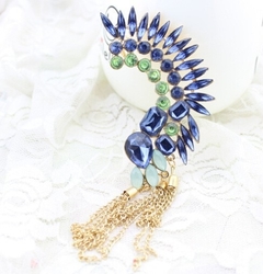 Brinco Estilo Piercing com Cristal de Strass Colorido Elegante Audrey. - loja online