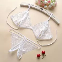 Conjunto de Lingerie Sexy toda em Renda Valentina, Lingerie Erótica.