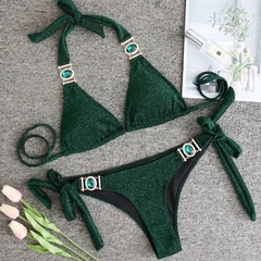 Conjunto de Biquíni sexy com detalhes em Pedrinhas brilhantes, Biquíni com duas peças. na internet