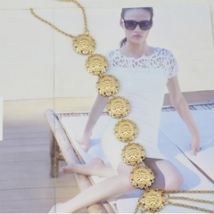 Colar para Decote Costas Nuas com Medalhas, Colar Body Chain Lindisei para Costas. na internet