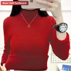 Blusas casuais Gola alta de lã, Blusa de lã para o inverno, Coleção inverno. - comprar online