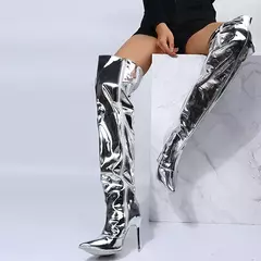 Bota Feminina Cano Longo Acima do Joelho Metalizada Sophia - comprar online