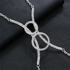 Imagem do Colar de Corpo Body Chain Luxo Círculos de Strass Katy.