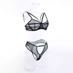 Conjunto de Lingerie Sexy de malha duas peças ultrafino transparente Zoé - comprar online