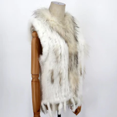 Colete Cardigã de Pele de Coelho Quente Super em Alta Caren. - comprar online