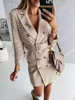 Blazer Xadrez Estilo vestido Americano Camilie - Clube das Coisas - Tudo para Você ficar mais Linda e Sexy
