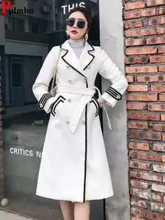 Imagem do Sobretudo Solto Elegante Estilo Britânico Linda.