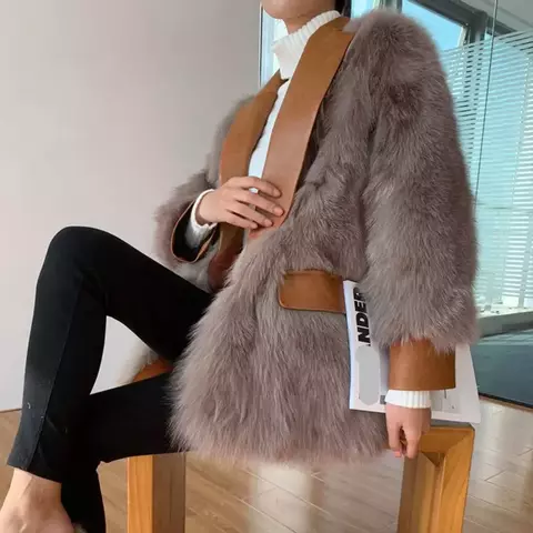 Casaco de Pele de Raposa, Casaco Peludo Ivy. - comprar online