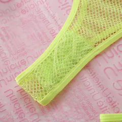 Lingerie Sexy Neon, Lingerie Erótica, Lingerie Linda Com Meias e Laços Milla.