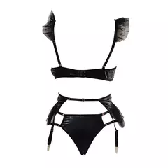 Conjunto de Lingerie Sexy de Couro com 3 peças Nathaly - comprar online