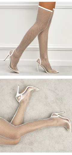 Bota Sexy de Malha com Strass Liz. na internet