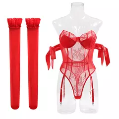 Body Corselet Lingerie Erótica em Renda e Tule Mirelle - loja online