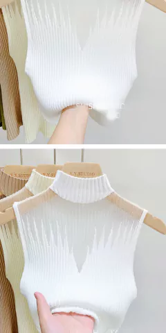 Blusa de Malha Gola Semi Alta Roberta