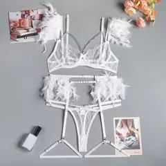 Conjunto de Lingerie de Renda Sensual, Lingerie Erótica, Lingerie Sexy.