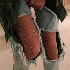 Meia Calça de Malha de Strass sexy e sensual Scarlett.