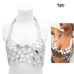 Cropped ou Saia de Lantejoulas de Metal Emily (Monte seu Conjunto).