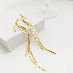 Brinco Longo para Festa Cascata, Brinco Longo Rose. - Clube das Coisas - Tudo para Você ficar mais Linda e Sexy